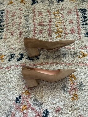 J.crew suede block heel pumps 9